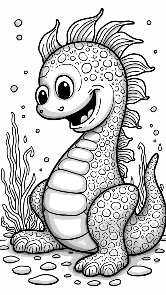 sea monster coloring page